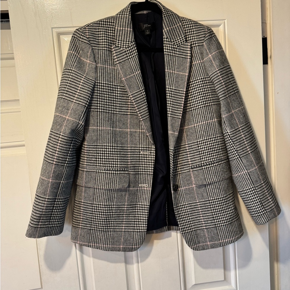 J. Crew Boyfriend Blazer in Plaid Italian Wool
